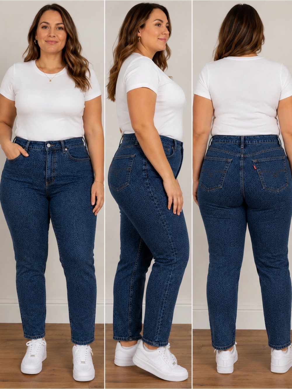 NWT Women’s Levi’s Sculpt 711 skinny, blue animal print denim, plus size 18.